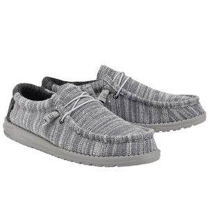 New in box Hey Dude Wally Stretch Platinum Mix Shoes